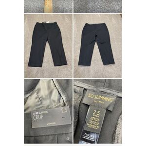 Chico womens so slimming pants sz 2.5 serene stretch cuffed crop basic black nwt